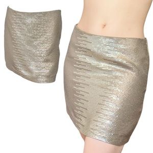 Silk Sequin Metalic Mini Skirt by T Los Angeles size Small
